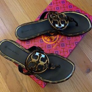 Tory Burch metal Miller printed sandals